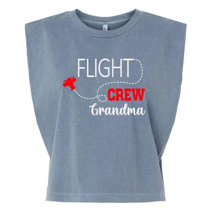 Flight Crew Airplane 1st Birthday Grandma Airplane Family Garment-Dyed Women's Muscle Tee