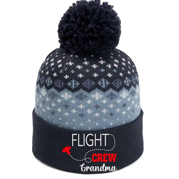 Flight Crew Airplane 1st Birthday Grandma Airplane Family The Baniff Cuffed Pom Beanie