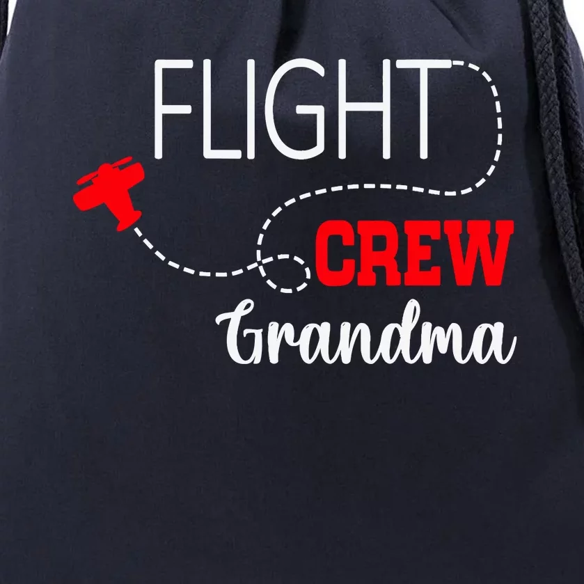 Flight Crew Airplane 1st Birthday Grandma Airplane Family Drawstring Bag