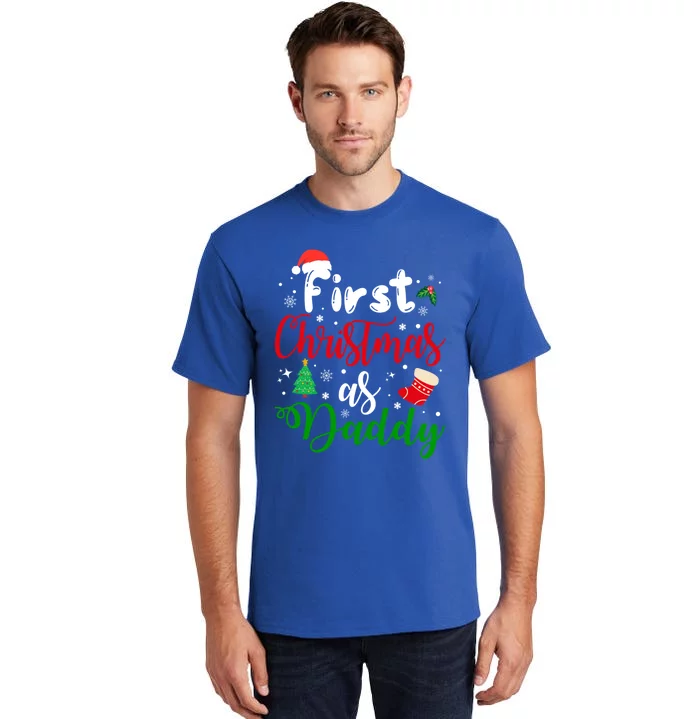 First Christmas As Daddy New Parents Christmas Xmas Dad Great Gift Tall T-Shirt