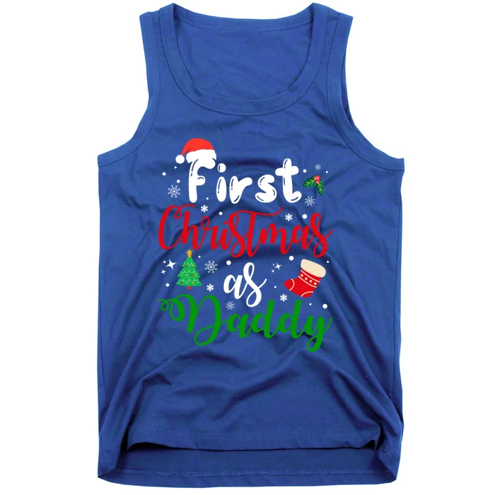 First Christmas As Daddy New Parents Christmas Xmas Dad Great Gift Tank Top