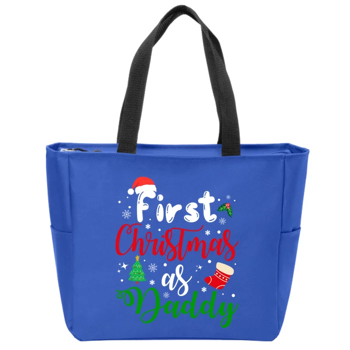 First Christmas As Daddy New Parents Christmas Xmas Dad Great Gift Zip Tote Bag