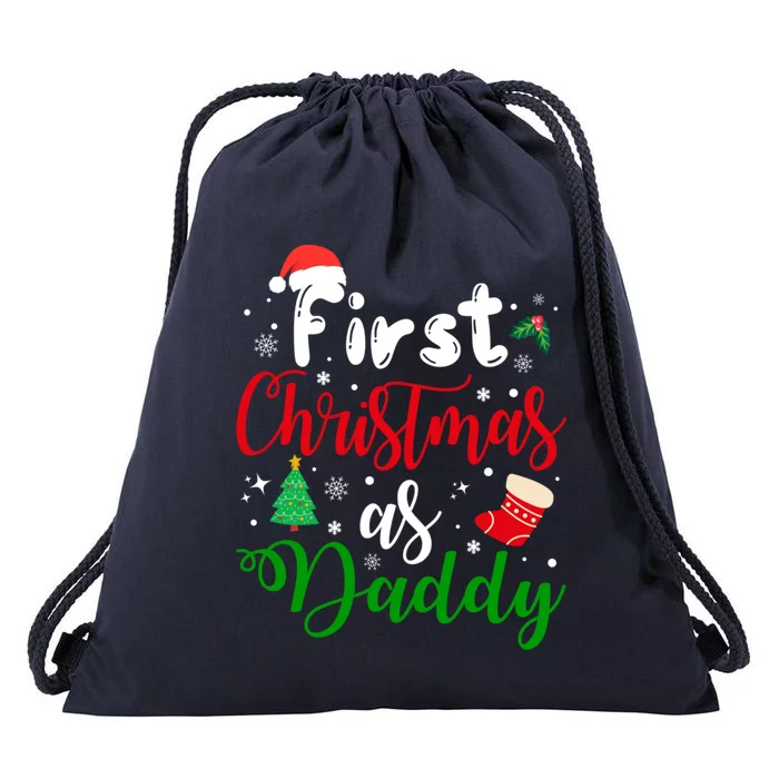 First Christmas As Daddy New Parents Christmas Xmas Dad Great Gift Drawstring Bag