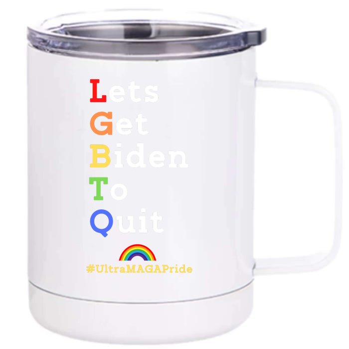 Funny Conservative Anti Biden LGBTQ Pride Front & Back 12oz Stainless Steel Tumbler Cup