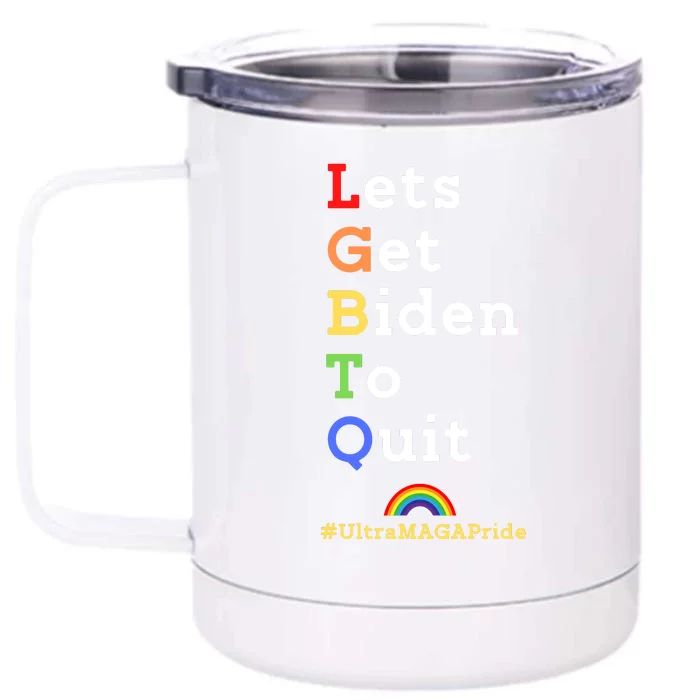 Funny Conservative Anti Biden LGBTQ Pride Front & Back 12oz Stainless Steel Tumbler Cup