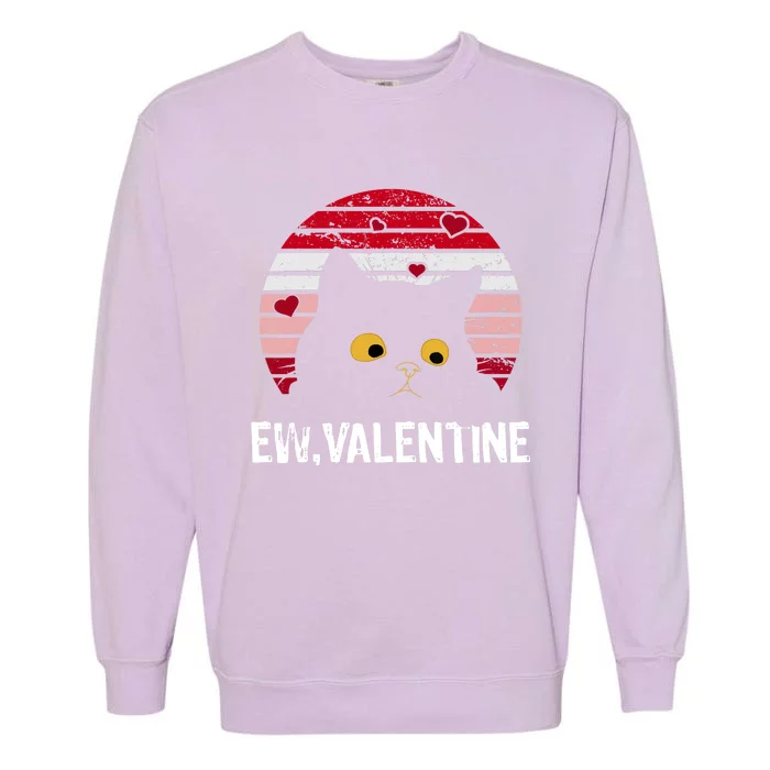 Funny Cat Anti Valentines Day Single Awareness Kitty Lovers Garment-Dyed Sweatshirt