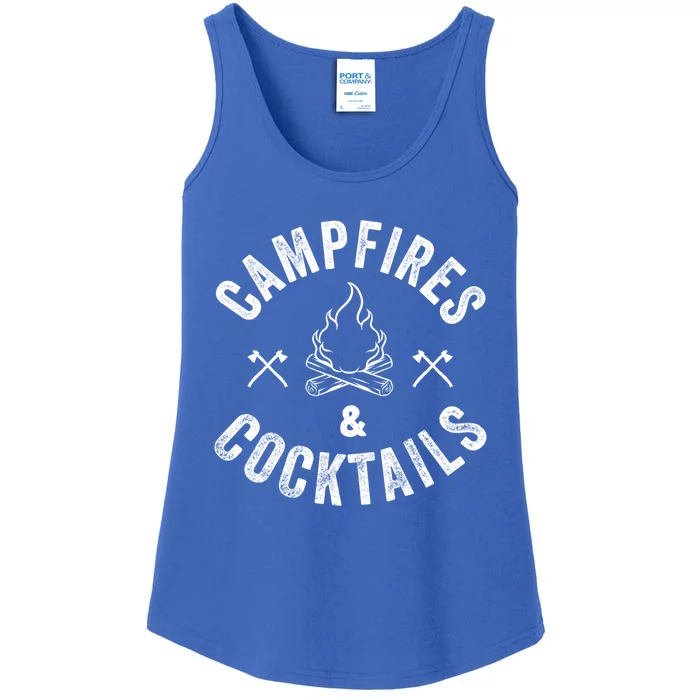 Funny Campfires And Cocktails Hiking Camping Ing Gift Ladies Essential Tank