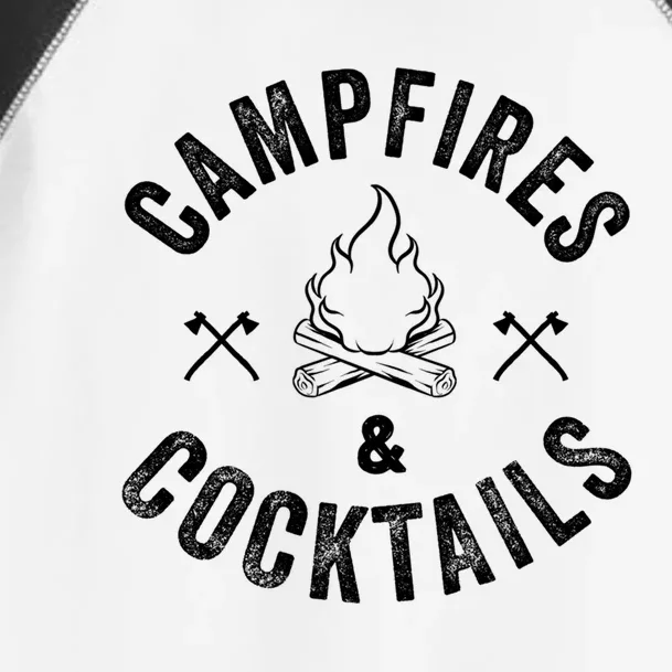 Funny Campfires And Cocktails Hiking Camping Ing Gift Toddler Fine Jersey T-Shirt