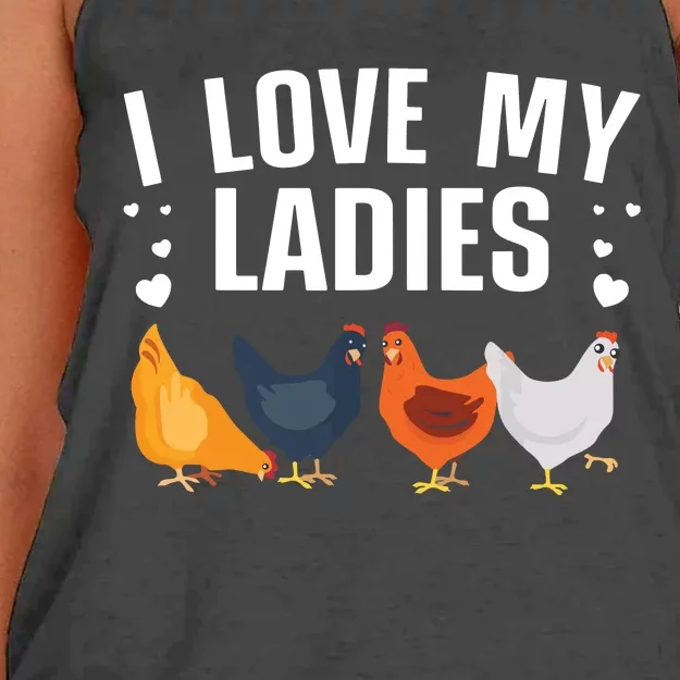 Funny Chicken Art Men Women Ladies Chicken Farmer Whisperer Women's Knotted Racerback Tank