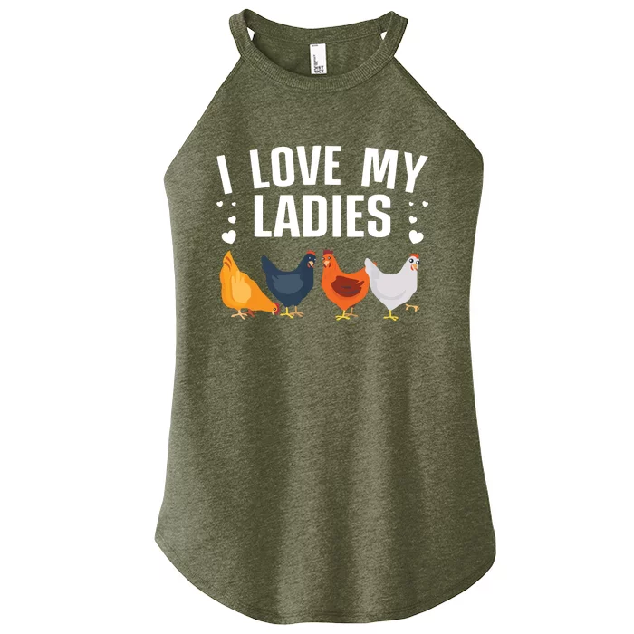 Funny Chicken Art Men Women Ladies Chicken Farmer Whisperer Women’s Perfect Tri Rocker Tank