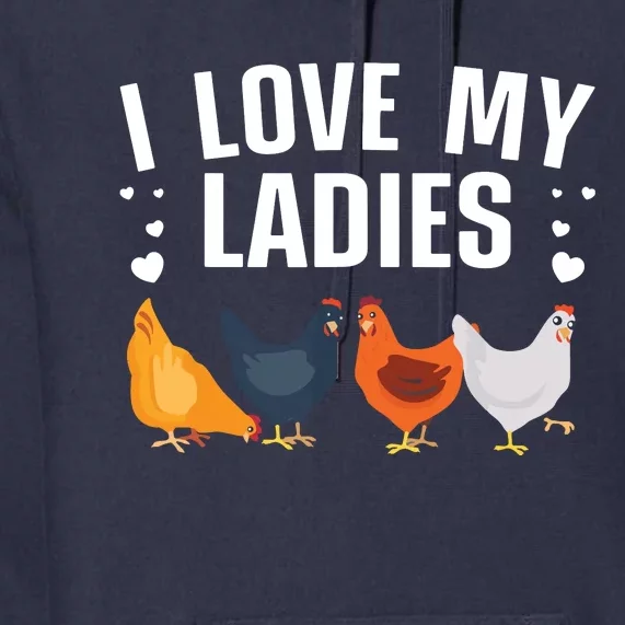 Funny Chicken Art Men Women Ladies Chicken Farmer Whisperer Premium Hoodie