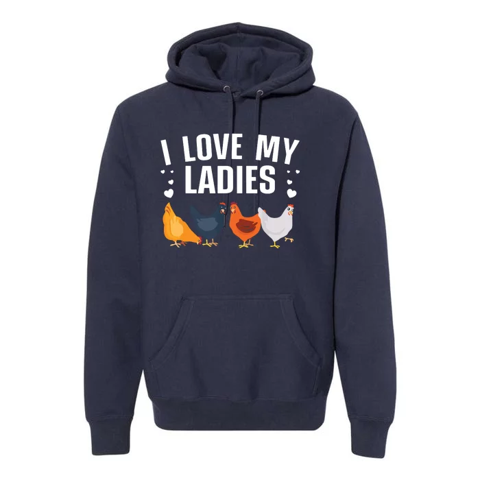 Funny Chicken Art Men Women Ladies Chicken Farmer Whisperer Premium Hoodie