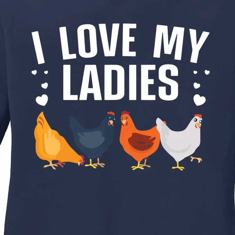 Funny Chicken Art Men Women Ladies Chicken Farmer Whisperer Ladies Long Sleeve Shirt