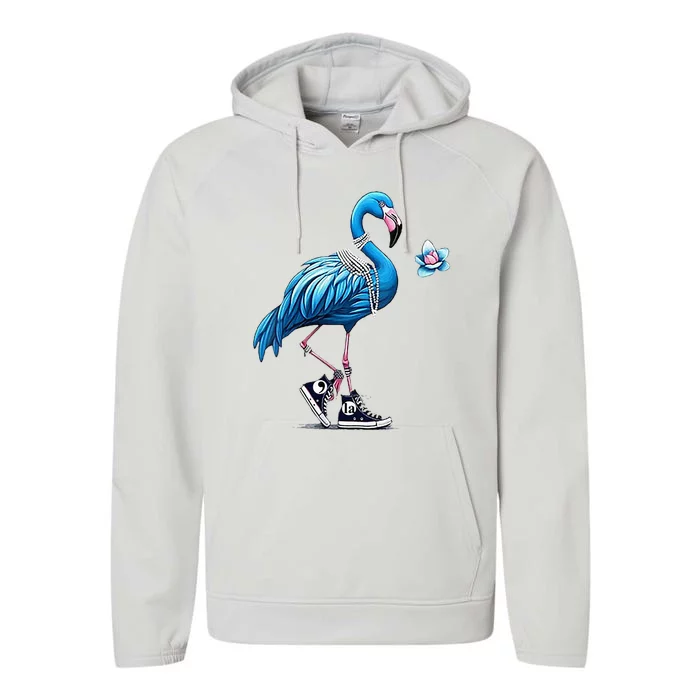 Flamingo Chucks And Pearls Comma La Kamala Harris 2024 Performance Fleece Hoodie