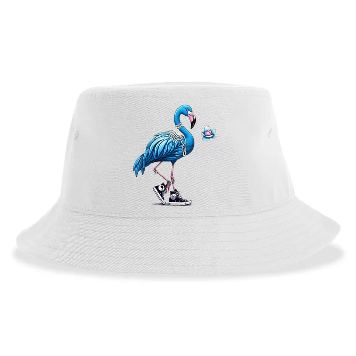 Flamingo Chucks And Pearls Comma La Kamala Harris 2024 Sustainable Bucket Hat