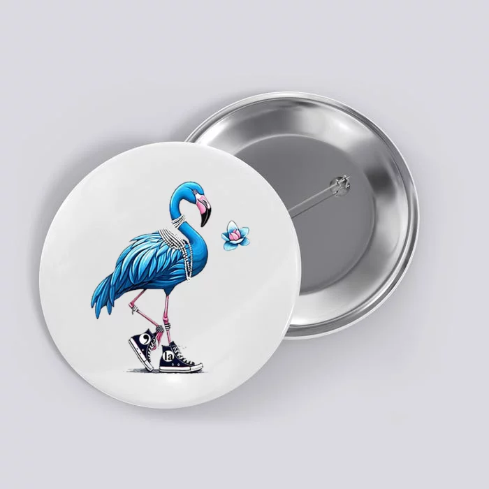 Flamingo Chucks And Pearls Comma La Kamala Harris 2024 Button