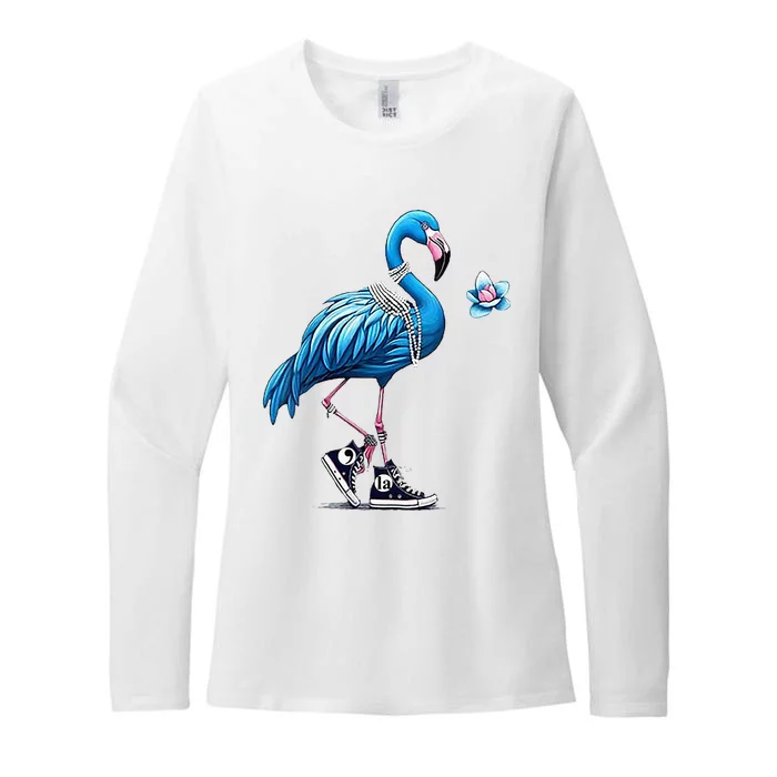 Flamingo Chucks And Pearls Comma La Kamala Harris 2024 Womens CVC Long Sleeve Shirt