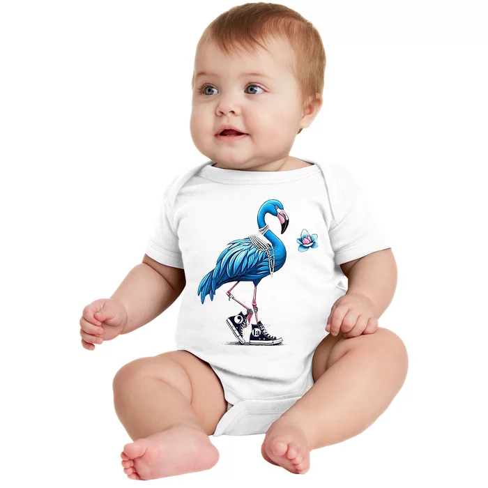 Flamingo Chucks And Pearls Comma La Kamala Harris 2024 Baby Bodysuit