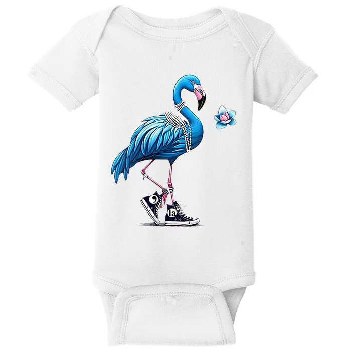 Flamingo Chucks And Pearls Comma La Kamala Harris 2024 Baby Bodysuit