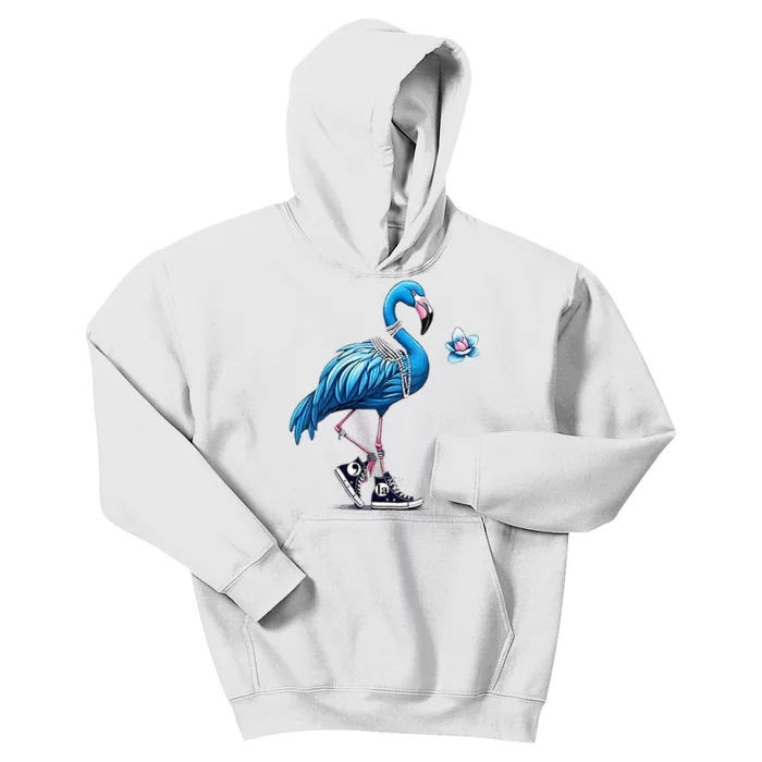 Flamingo Chucks And Pearls Comma La Kamala Harris 2024 Kids Hoodie