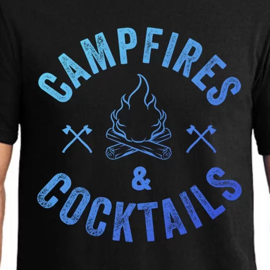 Funny Campfires And Cocktails Hiking Camping Ing Gift Pajama Set