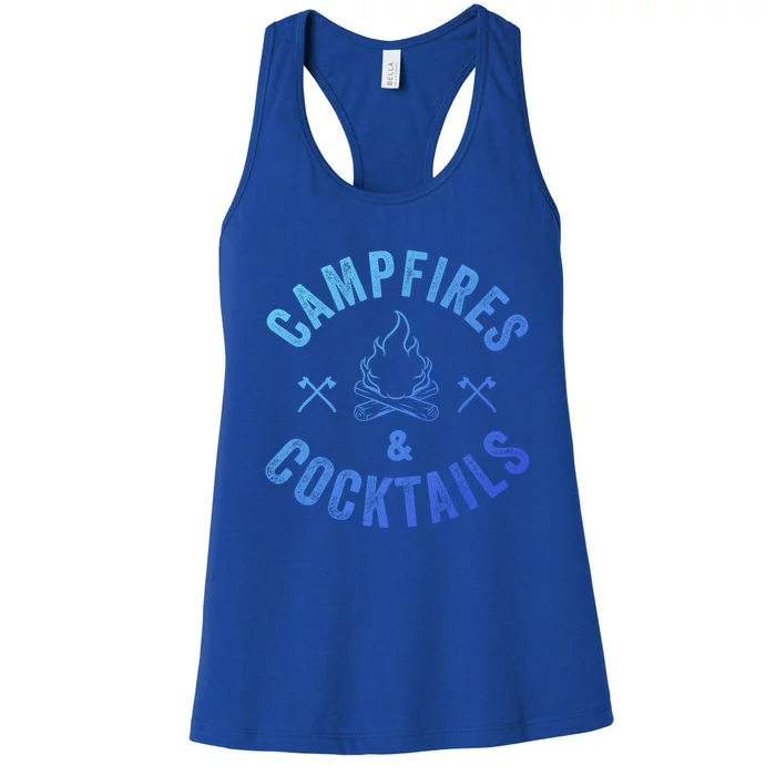 Funny Campfires And Cocktails Hiking Camping Ing Gift Women's Racerback Tank