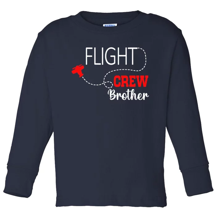 Flight Crew Airplane 1st Birthday Brother Airplane Family Toddler Long Sleeve Shirt