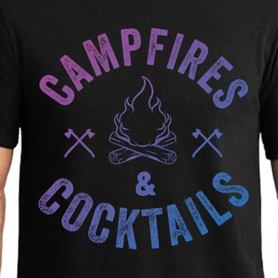 Funny Campfires And Cocktails Hiking Camping Ing Gift Pajama Set