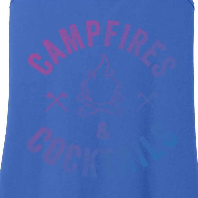 Funny Campfires And Cocktails Hiking Camping Ing Gift Ladies Essential Tank