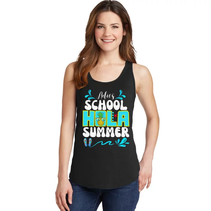 Funny Cute Adios School Hola Summer lovley Ladies Essential Tank