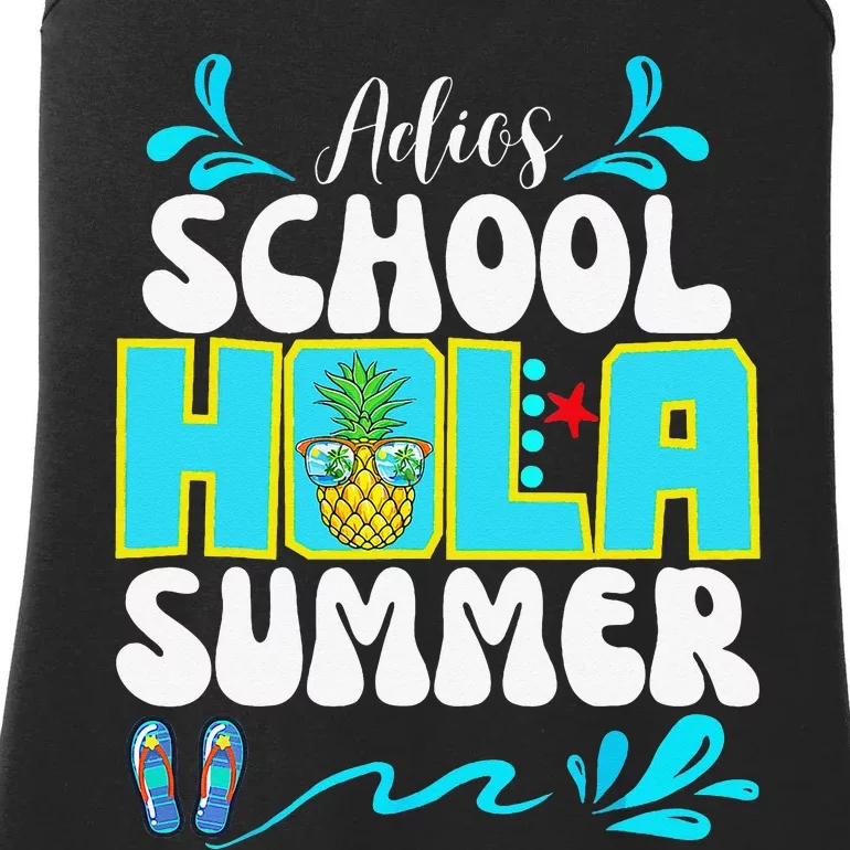 Funny Cute Adios School Hola Summer lovley Ladies Essential Tank