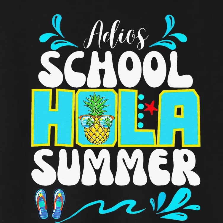 Funny Cute Adios School Hola Summer lovley Women's Crop Top Tee