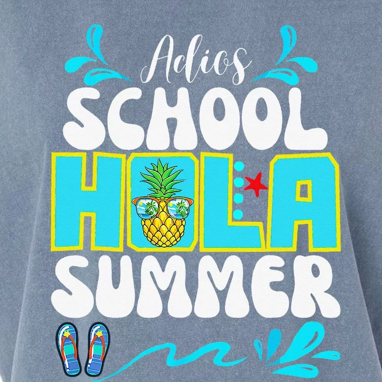 Funny Cute Adios School Hola Summer lovley Garment-Dyed Women's Muscle Tee