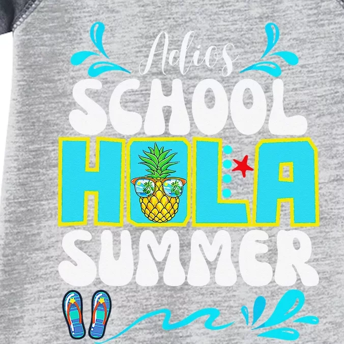 Funny Cute Adios School Hola Summer lovley Infant Baby Jersey Bodysuit