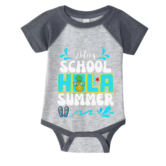 Funny Cute Adios School Hola Summer lovley Infant Baby Jersey Bodysuit