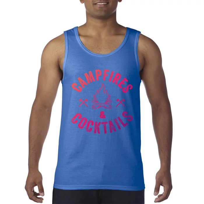 Funny Campfires And Cocktails Hiking Camping Ing Gift Tank Top