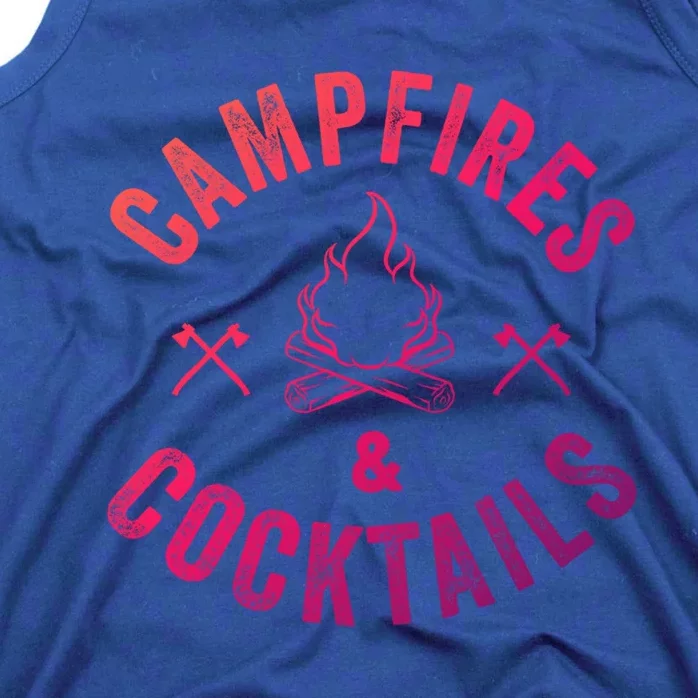 Funny Campfires And Cocktails Hiking Camping Ing Gift Tank Top