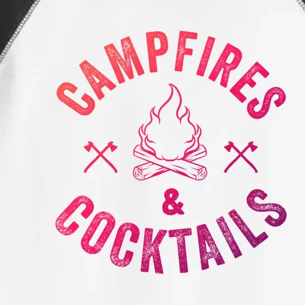 Funny Campfires And Cocktails Hiking Camping Ing Gift Toddler Fine Jersey T-Shirt