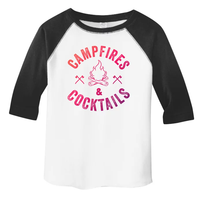 Funny Campfires And Cocktails Hiking Camping Ing Gift Toddler Fine Jersey T-Shirt