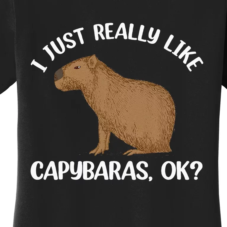 Funny Capybara Art For Men Women Kids Rodent Capybara Lover Women's T-Shirt