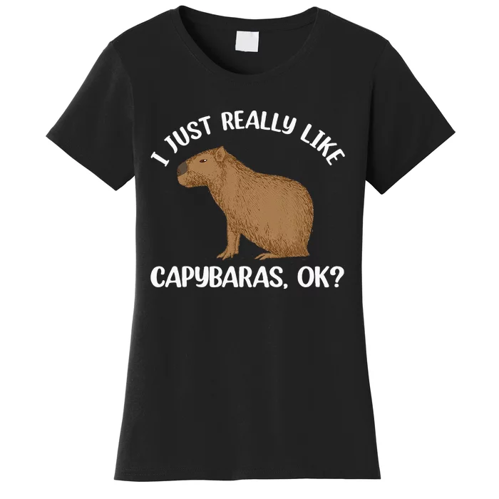 Funny Capybara Art For Men Women Kids Rodent Capybara Lover Women's T-Shirt