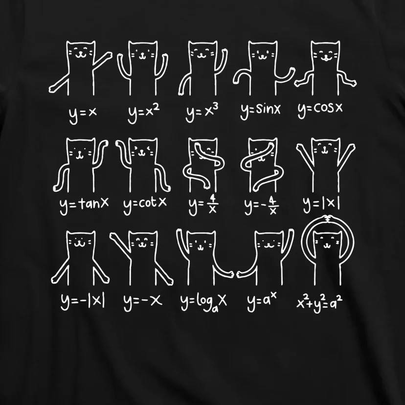 Funny Cat And Math Cat And Algebra Lover Cat T-Shirt