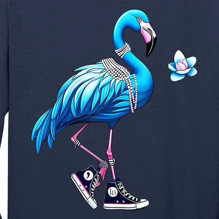 Flamingo Chucks And Pearls Kamala Harris 2024 Tall Long Sleeve T-Shirt