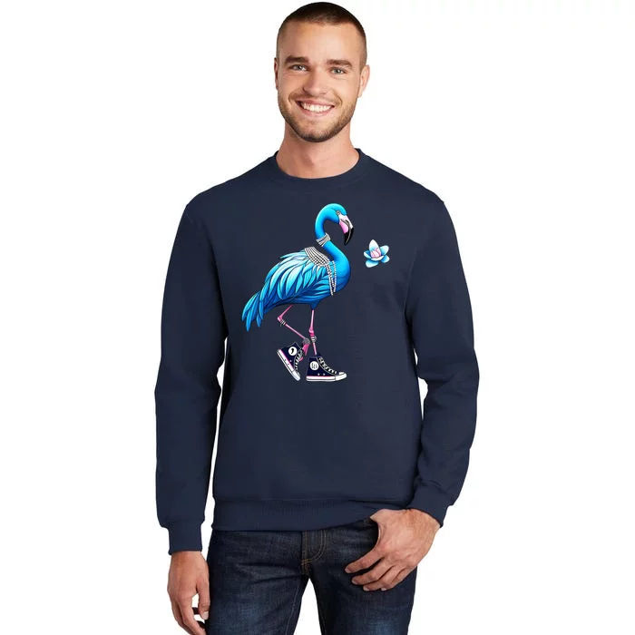 Flamingo Chucks And Pearls Kamala Harris 2024 Tall Sweatshirt