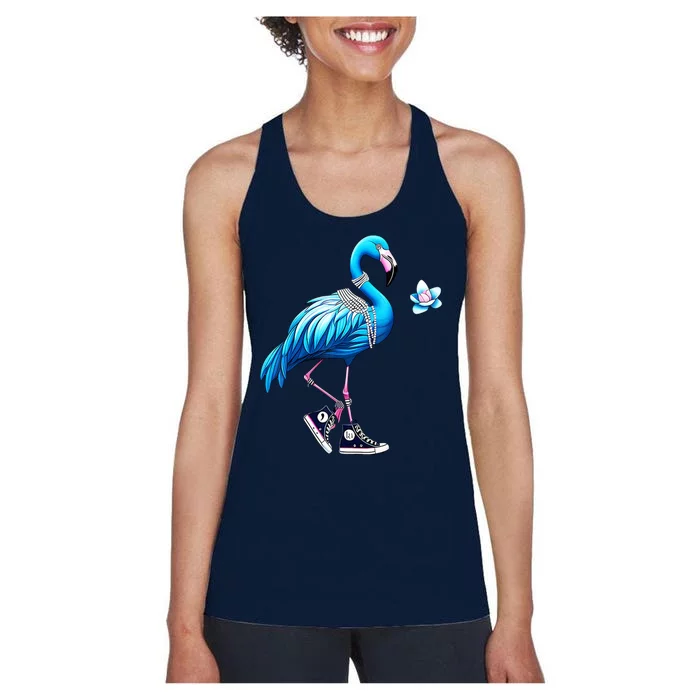 Flamingo Chucks And Pearls Kamala Harris 2024 Women's Racerback Tank