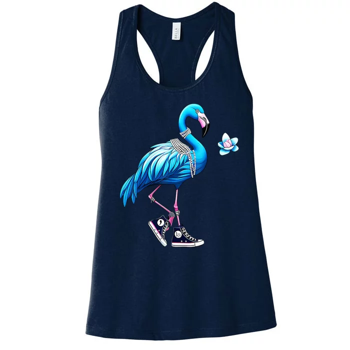 Flamingo Chucks And Pearls Kamala Harris 2024 Women's Racerback Tank