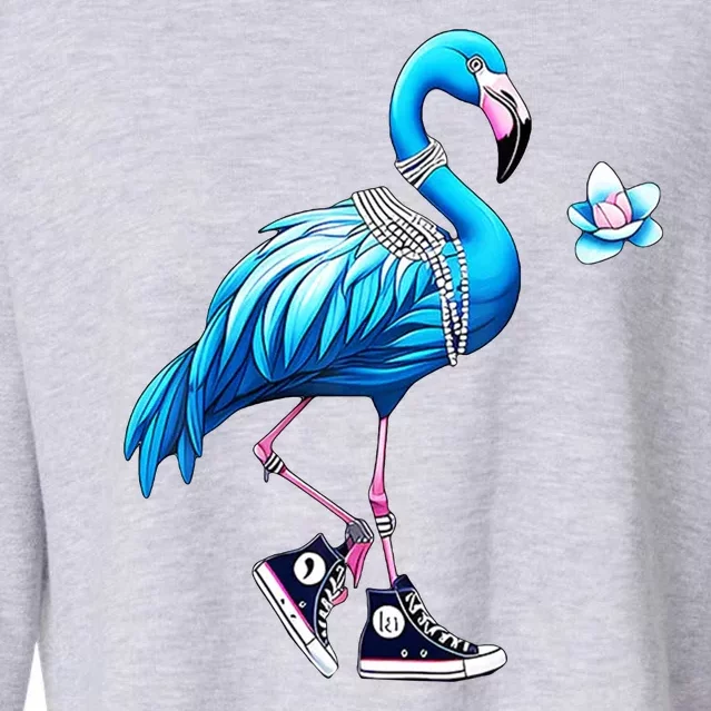 Flamingo Chucks And Pearls Kamala Harris 2024 Cropped Pullover Crew