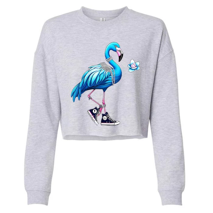 Flamingo Chucks And Pearls Kamala Harris 2024 Cropped Pullover Crew