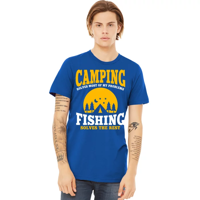 Funny Camping And Fishing Lover Outfit Nature Summer Camp Cool Gift Premium T-Shirt