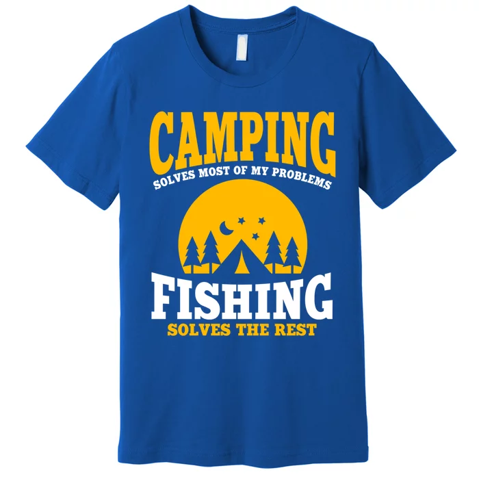 Funny Camping And Fishing Lover Outfit Nature Summer Camp Cool Gift Premium T-Shirt